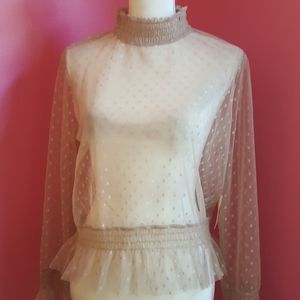 Willow Sheer Polka Dot Blouse NWOT